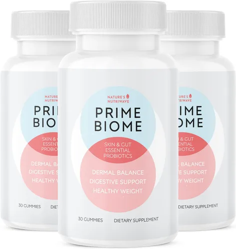 Nature's NutriWave PrimeBiome - Gomitas probióticas – Mezcla a base de plantas con inulina, melena de león, jengibre y más, sin OMG, sin