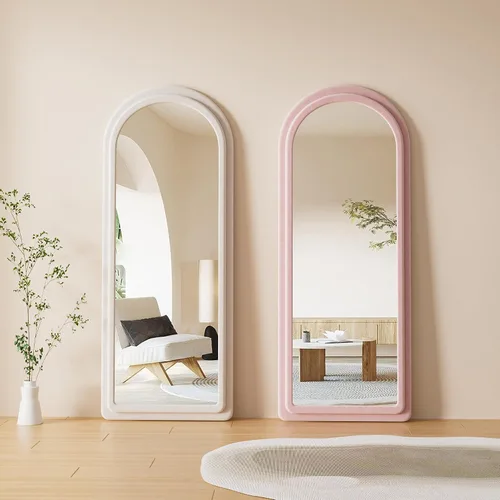 Miniatura 3 de Espejo de Piso, Espejo de Cuerpo Entero con Soporte, 63"x24" Espejo Arqueado Independiente de Cuerpo Entero para Colgar o Apoyar, Espejos de Pared