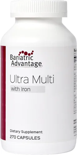 Bariatric Advantage - Ultra Multi Fórmula con hierro, 270 unidades, multivitamínico para pacientes de cirugía bariátrica, cápsula