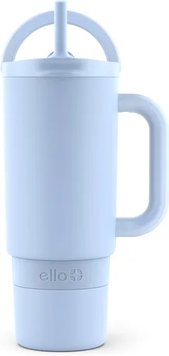 Miniatura 18 de Ello Port - Vaso de 40 onzas con asa de transporte y asa integrada, botella de agua reutilizable de acero inoxidable aislada al vacío, taza de viaje