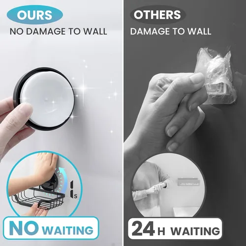 Miniatura 5 de TAILI - Jabonera con ventosa para jabón, porta-champú de barra para pared de ducha, bandeja de ahorro de jabón con drenaje para baño, soporte