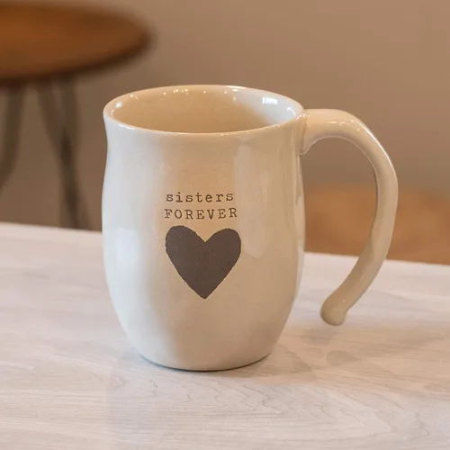 Miniatura 5 de DEMDACO Taza de café de cerámica de gres Mom Heart Cream inspiracional de 16 onzas