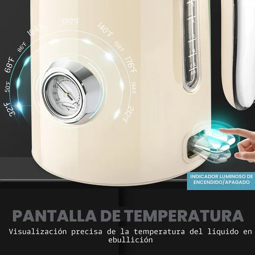 Miniatura 8 de SUSTEAS Tetera Eléctrica - Hervidor de Agua Caliente de 57 oz para Té con Termómetro, Tetera de Acero Inoxidable de 1500W de Calentamiento Rápido