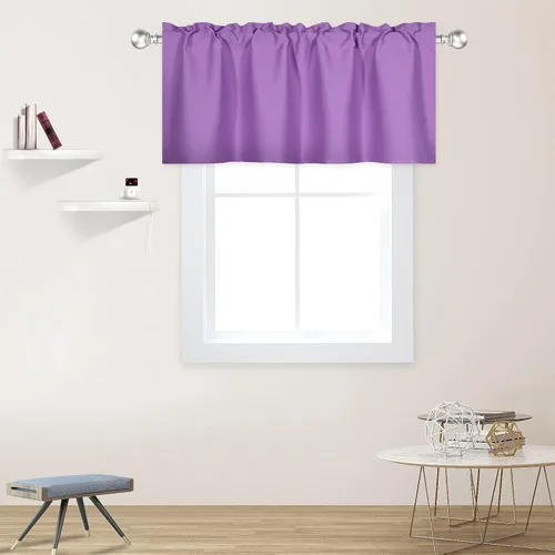 Miniatura 16 de DECOVSUN Cenefas Aqua para ventanas de cocina, con bolsillo para barra, opacas, con aislamiento térmico, 1 panel de 42 x 18 pulgadas