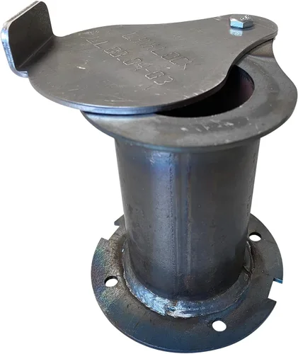 UDS - Escape de tapa de tambor feo de 2 pulgadas, diseño de lágrima con brida, amortiguador de ventilación para humos, pila de humo, parte