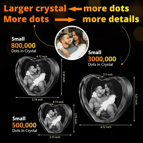 Miniatura 5 de Foto personalizada en cristal 3D, marcos de fotos de cristal personalizables, regalos personalizados con tu propia foto, aniversario de boda