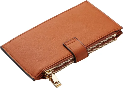 Miniatura 5 de Travelambo RFID Billetera de mujer con varios compartimientos para varias tarjetas con bolsillo con cierre, talla única