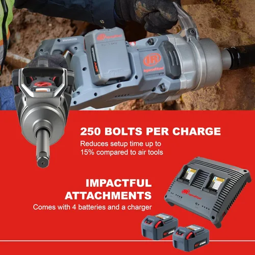 Miniatura 3 de Ingersoll Rand W9491-K4E Llave de impacto inalámbrica de 1 pulgada de 20 V, kit de 4 baterías, par de torsión de 2,600 pies-libras, retenedor