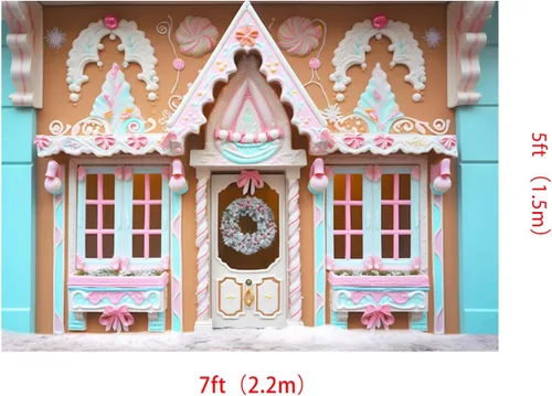 Miniatura 3 de Kate Fondos de Navidad de casa de jengibre para fotografía de invierno, Navidad, casa de azúcar, decoración de fiesta en el hogar, fondo de estudio
