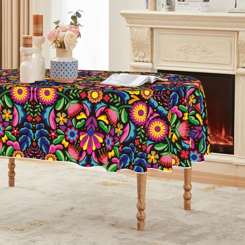 Miniatura 10 de Horaldaily Mantel de México 52x70 Pulgadas Rectangular, Halloween Cinco De Mayo Fiesta Lavable Cubierta de Mesa Estacional para Decoración de Fiesta