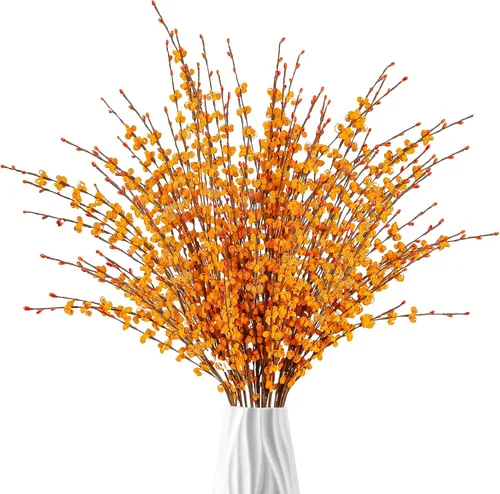 Miniatura 9 de Sggvecsy 10 piezas flores artificiales de jazmín de 29.5 pulgadas de largo, ramo de flores falsas altas, plantas de jazmín falsas, ramas secas