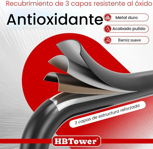 Miniatura 4 de HBTower Escalera de escalones. Taburete plegable con escalón ancho antideslizante, escalera de acero resistente, con un práctico pasamanos, ligera