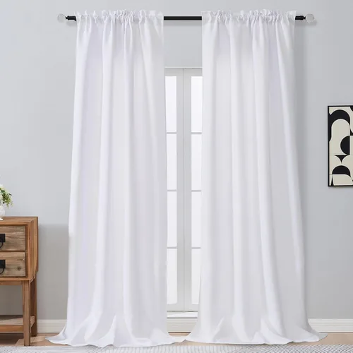 Miniatura 187 de OVZME Cortinas opacas turquesa para tratamiento de ventanas pequeñas, cortinas cortas con bloqueo de luz para ventana de cocina sobre el fregadero