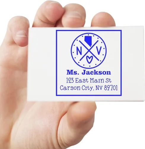 Miniatura 39 de Sello entintado moderno con nombre y dirección del estado de Alabama – Sello de dirección de devolución personalizado para invitaciones de despedida