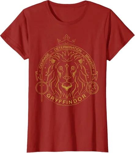 Miniatura 7 de Harry Potter Camiseta Gryffindor Line Art Lion Symbol, Negro