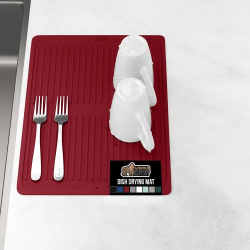 Miniatura 37 de GORILLA GRIP Tapete de microfibra ultra absorbente de agua, malla gruesa de secado rápido, almohadilla antideslizante para platos de fregadero