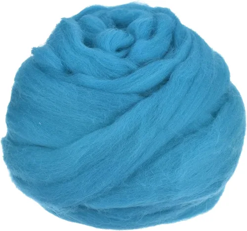 uxcell Lana de fieltro con aguja, hilo de lana de fibra natural de 3.5 onzas para fieltro húmedo, manualidades, materiales de bricolaje (azul cielo)