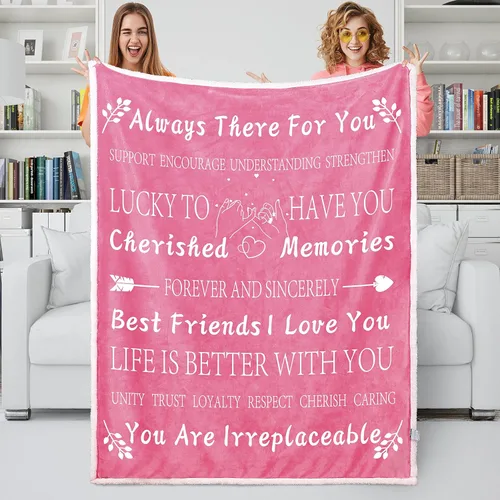 Miniatura 10 de Regalos de cumpleaños para mejores amigas, regalos únicos de amistad femenina, manta de forro polar de 50 x 60 pulgadas (Seablue)