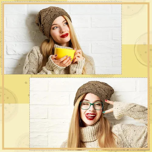 Miniatura 4 de 4 gorros de ganchillo holgados de punto hecho a mano para otoño, diseño floral, gorro de algodón con corte de calavera, sombreros de verano