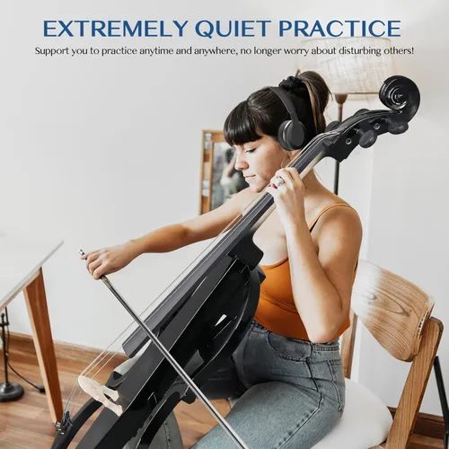 Miniatura 4 de Ktaxon Violonchelo eléctrico 4/4, kit profesional de violonchelo eléctrico silencioso con bolsa gruesa, auriculares estéreo, cable premium