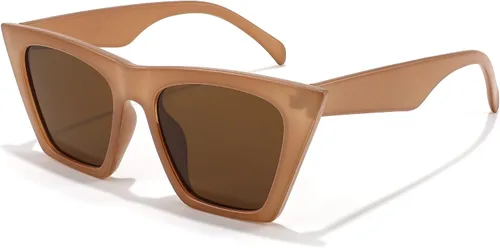 Feisedy B2473 Lentes de sol cuadrados, estilo vintage, punta tipo ojo de gato, para mujer