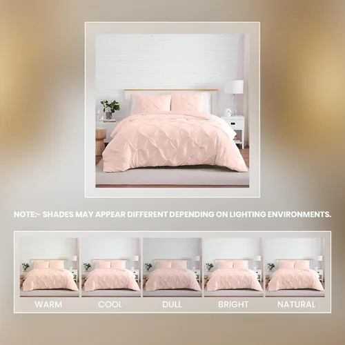 Miniatura 28 de Kotton Culture 1 Pc Twin/Twin XL Size Pinch Pleated - Pintuck Duvet Cover Only - 100% Egyptian Cotton Sateen -1000 TC Luxury Comforter Cover-Zipper