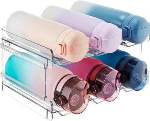 Miniatura 11 de Lifewit Organizador apilable de botellas de agua para gabinete, soporte de plástico para botellas y vasos de hasta 3.8 pulgadas de diámetro