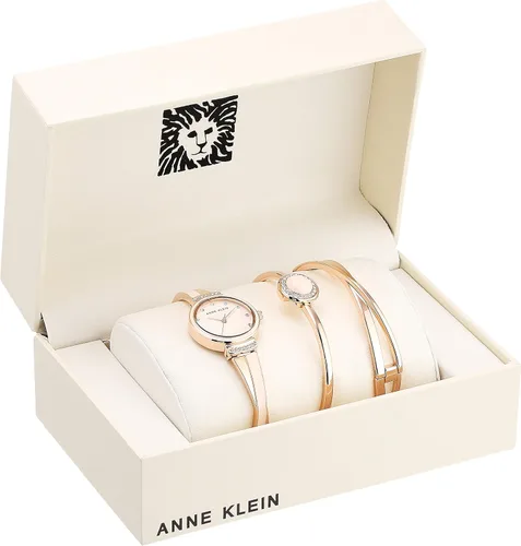 Miniatura 2 de Anne Klein Juego de reloj y brazalete acentuado de cristal para mujer