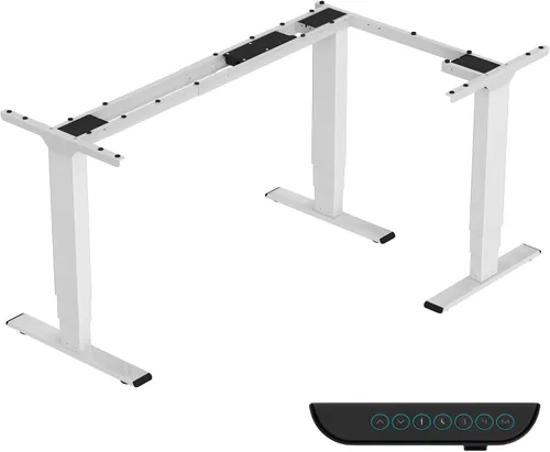 Miniatura 9 de SANODESK Electric Height Adjustable 3-Leg L Shaped Standing Desk Frame, Support up to 330lbs, Sit Stand Ergonomic L Desk Frame Only, Black