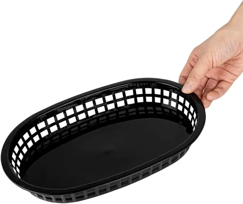 Miniatura 14 de Restaurantware Cestas de comida rápida de 10.5 x 7.3 x 1.5 pulgadas, 10 cestas ovaladas para delicatessen, aptas para microondas, lavavajillas