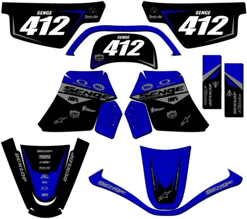 Miniatura 5 de 1990-2025 PW 50 Binary Blue Senge Graphics Base Kit compatible con Yamaha