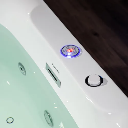 Miniatura 7 de WOODBRIDGE Bañera combinada de remojo climatizada de 72 "x 35-3/8" con chorro de agua y burbujas de aire con panel de control LED, BJ400 Drenaje