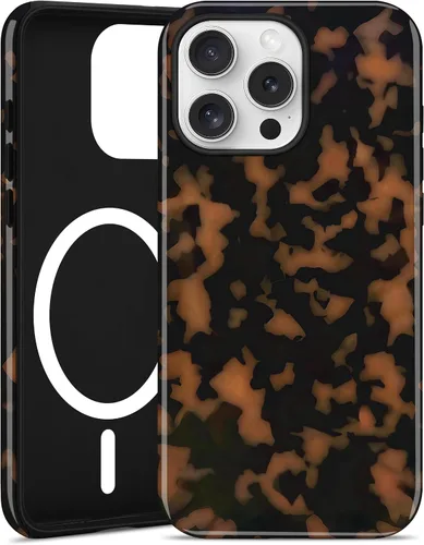 Miniatura 32 de Jusy Compatible con MagSafe Brown Tortoise Shell Print Phone Case para iPhone 7/8/SE, funda protectora magnética de lujo de TPU suave