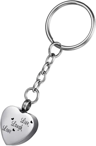 Miniatura 26 de Llavero de urna de recuerdo conmemorativo de joyería de cremación de acero inoxidable para cenizas, Acero inoxidable