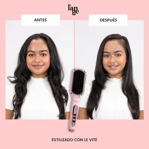 Miniatura 6 de L'ANGE HAIR Le Vite - Cepillo alisador térmico para cabello suave y antiencrespamiento, alisador eléctrico de doble voltaje, cepillo caliente