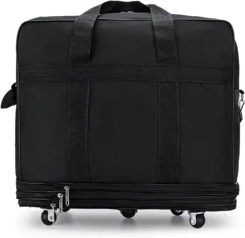 Miniatura 6 de Bolsa de lona expandible con ruedas giratorias, maleta, plegable, expandible, Negro -, Moda moderna