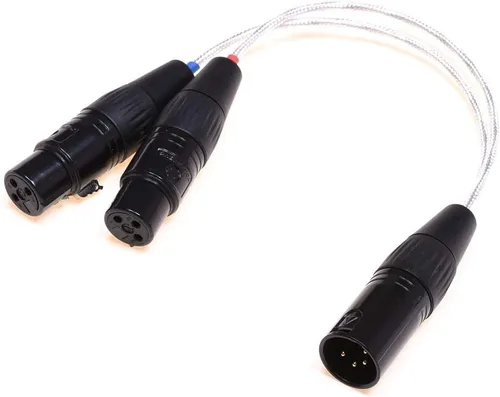 Miniatura 7 de 20CM Dual 3Pin XLR hembra a 4Pin XLR hembra equilibrado audio auricular adaptador cable