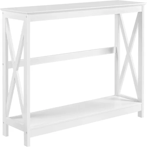 Miniatura 13 de Topeakmart Sofá consola, mesa de entrada de 2 niveles con estante de almacenamiento, mesa de sofá estrecha para entrada, pasillo, sala de estar
