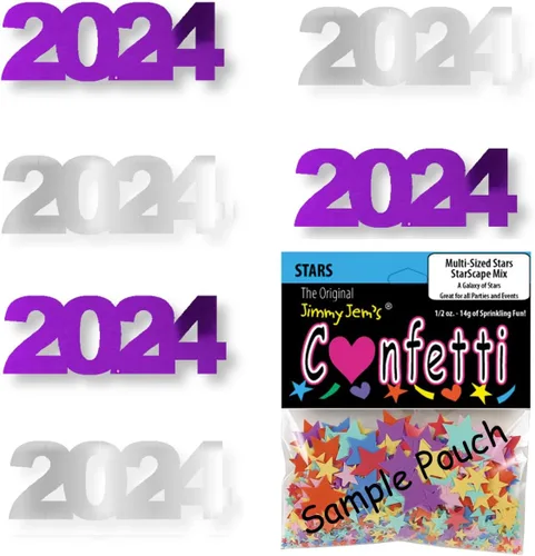 Miniatura 12 de Confetti Year 2024 Negro, Azul Royal Combo - 2 bolsas de media onza (1 oz)