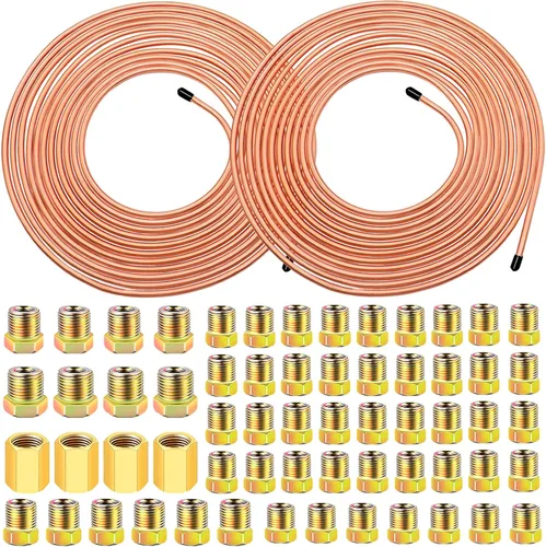 Miniatura 13 de smseace 2 Juegos Kit de Tubería de Línea de Freno de 25Ft. 3/16"+1/4" con Accesorios de Línea de Freno