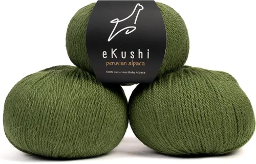 Miniatura 85 de 100% Hilo de Alpaca para Bebé para Tejer y Ganchillo - Juego de 3 Madejas de Hilo Premium DK - Ligero, Hipoalergénico y Térmico Hecho en Perú - N010