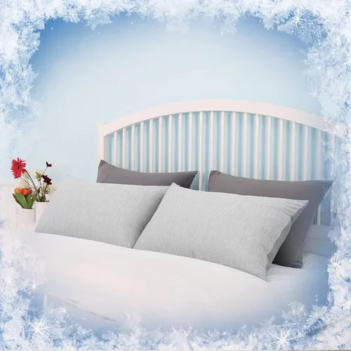 Miniatura 7 de HOMFINE Fundas de almohada refrescantes de tamaño estándar - Fibra de enfriamiento Q-Max 0.439 de doble cara para protector de almohada, funda