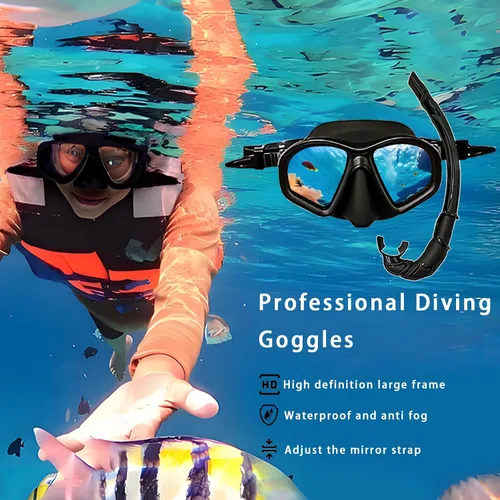 Miniatura 6 de Paquetes de esnórquel, equipo de esnórquel para adultos, gafas de buceo impermeables y a prueba de niebla, juego de tubo de respiración de máscara