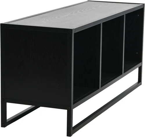 Miniatura 4 de Household Essentials Mesa consola multimedia de roble y hierro negro