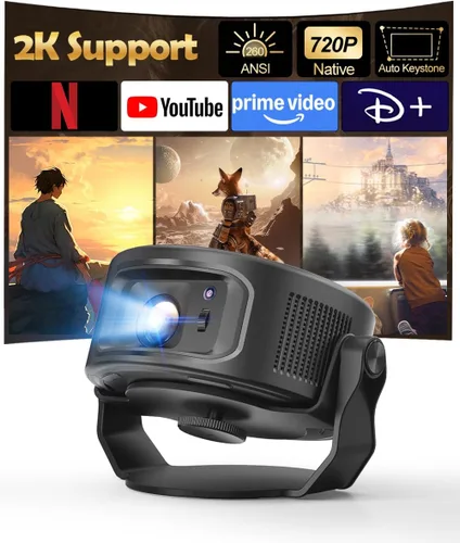 Magcubic Proyector inteligente compatible con 2K, proyector portátil con WiFi 5 y Bluetooth 5.0, control de voz, Keystone automático, aplicaciones