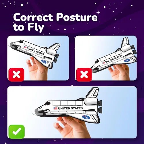 Miniatura 5 de ArtCreativity Planeadores de transbordador espacial, juego de 24, juguetes voladores para niños y niñas, hechos de material de espuma, juguetes al