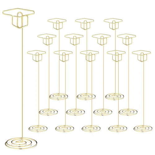 Miniatura 18 de Rtteri 30 piezas de soporte de foto de graduación con gorra de graduación de 2 pulgadas, soportes negros para centros de mesa, soportes de número