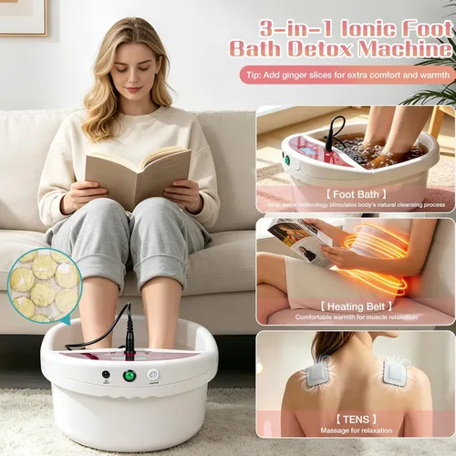 Miniatura 2 de veicomtech Máquina de desintoxicación de baño de pies iónico, máquina de desintoxicación de pies 3 en 1, máquina profesional de desintoxicación
