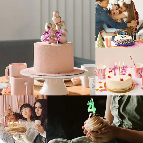 Miniatura 6 de Vela rosa de cumpleaños número 1, decoración temática rosa para fiesta de primer cumpleaños, velas de número 3D diseñadas con corona para decoración