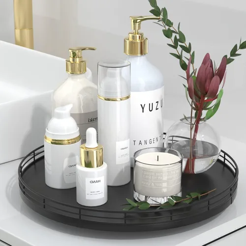 Bandeja de baño de madera de roble de 12 pulgadas para mostrador, bandeja de tocador para perfume, loción, velas, maquillaje, joyería, fregadero,